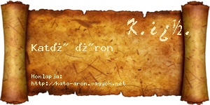 Kató Áron névjegykártya
