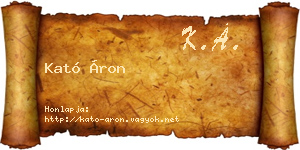 Kató Áron névjegykártya